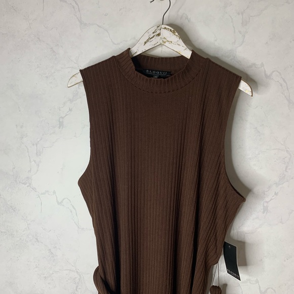 Eloquii D-Ring Belted Ribbed Midi Dress 22W - Picture 5 of 6